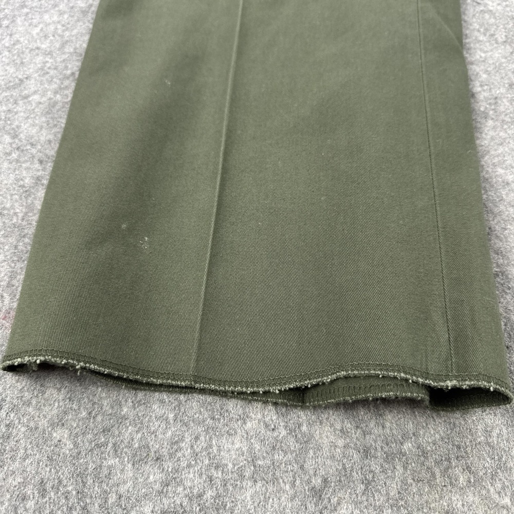 LL Bean Chino Pants Mens 42 Loden Army Green Pleated Standard Fit Unhemmed - Picture 2 of 15